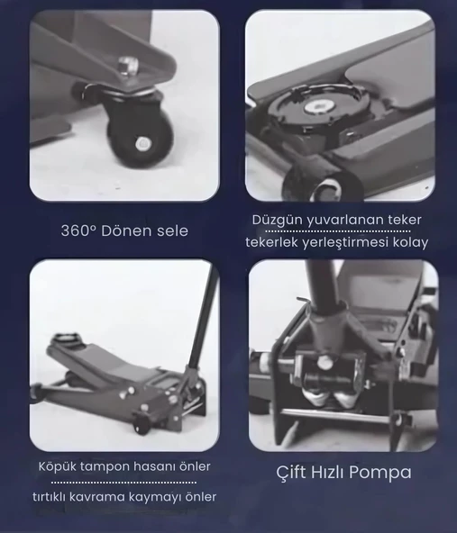 Labor 3 Ton Düşük Profil Garaj Krikosu - 5