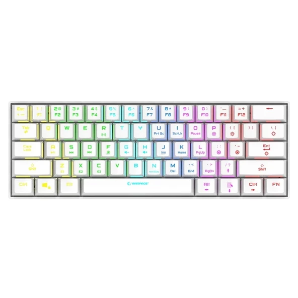 Rampage KB-RX63 B-ATOM Beyaz Bluetooth RGB Backlight Blue Switch Mekanik Q 63 Tuşlu Mini Gaming Oyuncu Klavyesi - 2