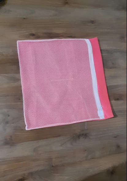 Pembe Fermuarlı - Hassas Çamaşır Terlik  Ayakkabı Yıkama Filesi Büyük Boy - 2