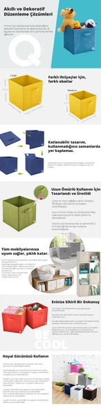 Çok Amaçlı Dolap İçi Düzenleyici Kutu - Sarı - 2