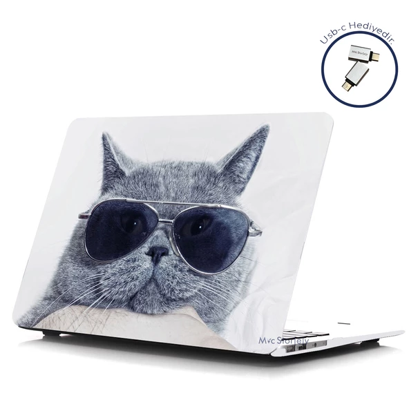 Macbook Air M1 Kılıf 13 inç Cat01NL (TouchID'li M1 Air) A2337 A2179 A1932 ile Uyumlu - 9