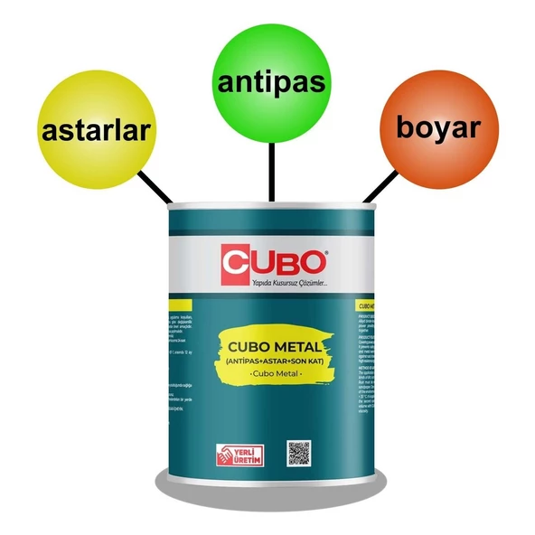 Cubo Metal Pas Boyası Ral 7016 Antrasit Grİ 0,75 Litre