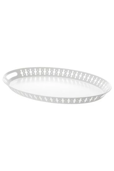 IKEA Romantısk Dekoratif Tepsi Beyaz  52x39 Cm