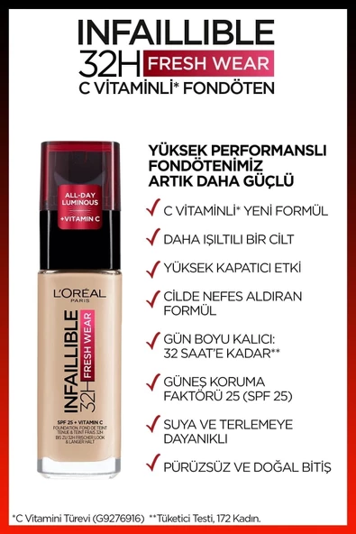 L'Oreal Paris Fondöten Infaillible 120 - Resim 5