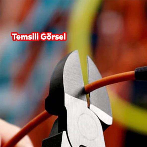 Metal Yan Keski Ergonomik Plastik Saplı 160 mm Metal İnşaat Teli Kesim Kablo Kesme Sıyırma Kerpeten - 4