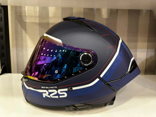 KASK MT THUNDER 4 SV R25 B5 MAT MAVİ RENKLİ CAM HEDİYELİ