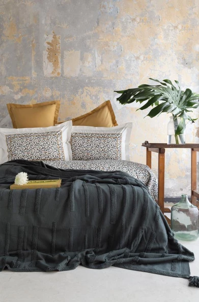 APRİCİTAS TRIKOLU BATTANİYELİ SET STAMPINO PETROL ÇİFT KİŞİLİK ürün görseli