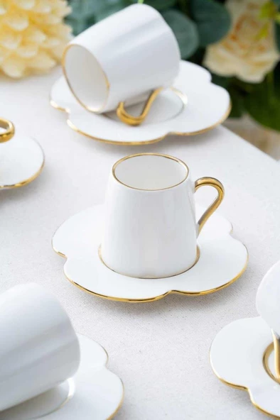 Acar SCT-06172 Lotus 6lı Kahve Fincanı Takımı