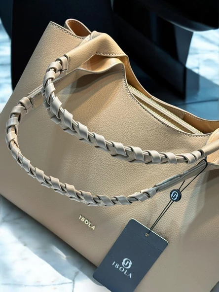 İSOLA El Ve Kol Çantası Olarak Tasarlanmış Suni Deri Bayan Omuz Çantası SL.73634425ND - Resim 5