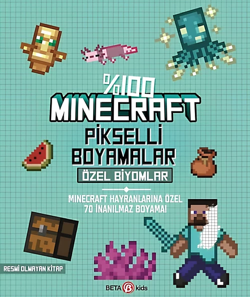 %100 Minecraft Pikselli Boyamalar Özel Biyomlar