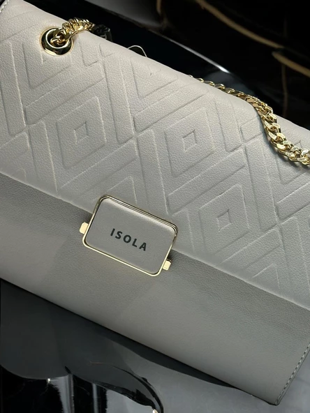 İSOLA El Ve Kol Çantası Olarak Tasarlanmış Suni Deri Bayan Omuz Çantası SL.73634487GR - Resim 4