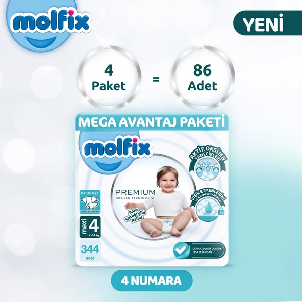 Molfix Premium Mega Avantaj Paketi 4 Beden 344 Aadet - 2