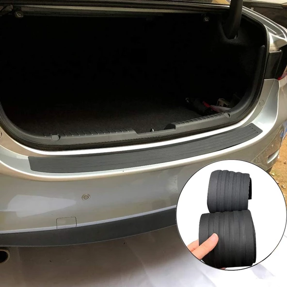 Arka Tampon Üstü Bagaj Eşiği Koruyucu Şerit 90cm Siyah - 4