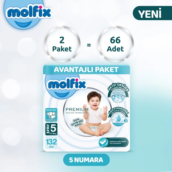Molfix Premium Avantajlı Paket 5 Beden 132 Adet - Resim 2
