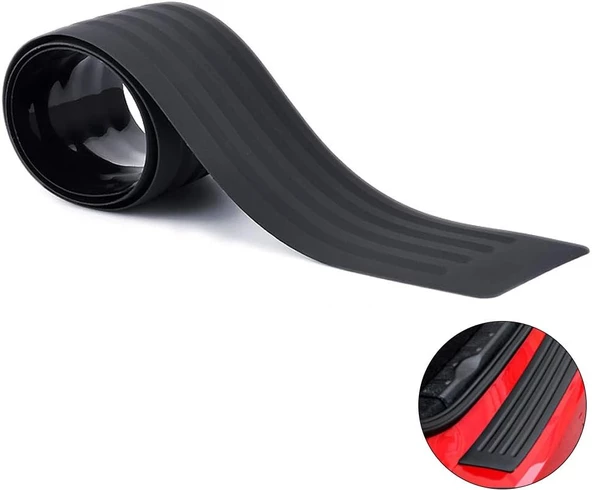 Arka Tampon Üstü Bagaj Eşiği Koruyucu Şerit 90cm Siyah - 3