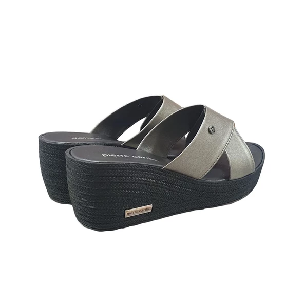 Pierre Cardin Üstü Çapraz Dolgu Topuk Günlük Bayan Terlik - 3