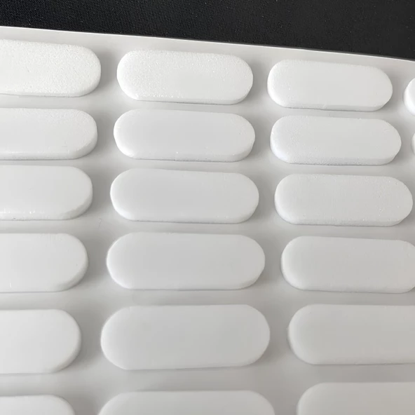 Eva Bazlı Darbe Ses Kapı Stoperi Keçe Yapışkanlı 22 mm (30'lu PAKET) Dolap Kapak Çekmece Oval Beyaz - 2