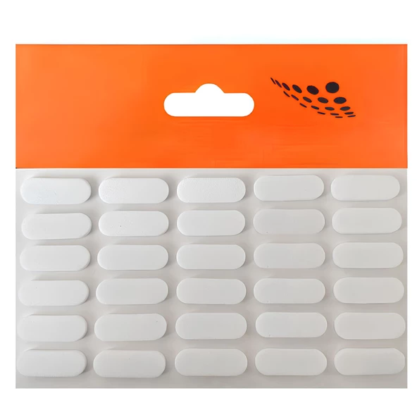 Eva Bazlı Darbe Ses Kapı Stoperi Keçe Yapışkanlı 22 mm (30'lu PAKET) Dolap Kapak Çekmece Oval Beyaz - 4