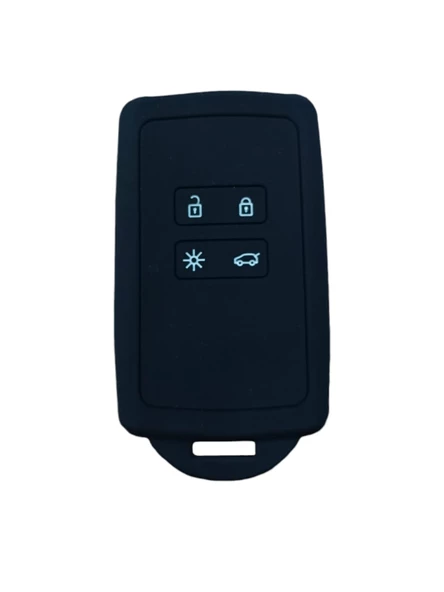 Renault Megane 4 Anahtar Uyumlu Silikon Oto Anahtar Kumanda Kabı Kılıf Siyah