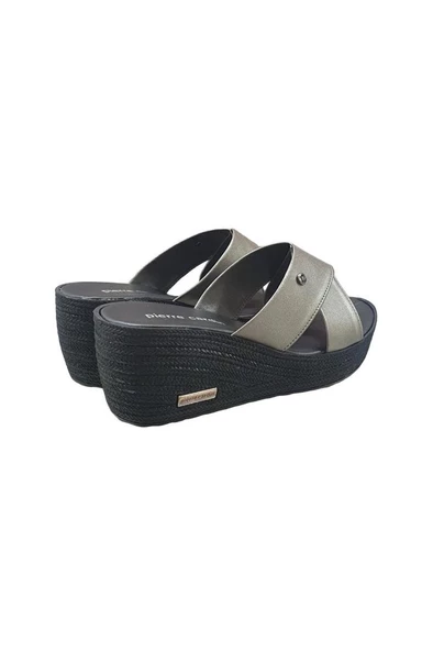 Pierre Cardin Üstü Çapraz Dolgu Topuk Günlük Bayan Terlik - 9