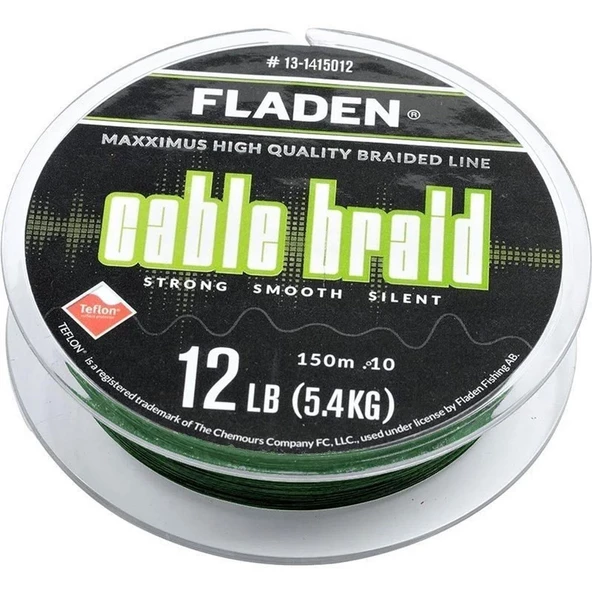 Fladen Maxximus Cable Braid 150M Yeşil İp Misina  0.13 mm / 8 kg