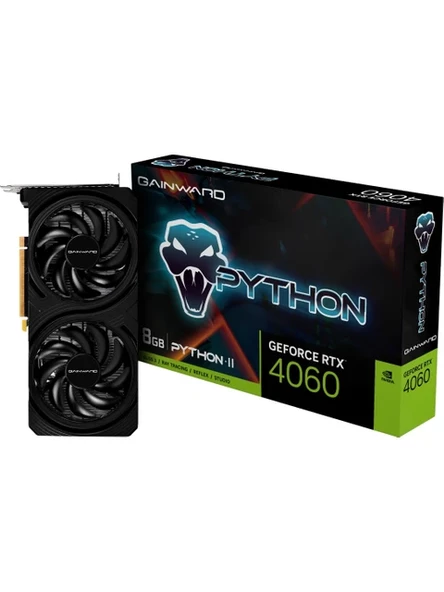 GAINWARD RTX4060 PYTHON II NE64060019P1-1070V GDDR6 128BIT 8GB EKRAN KARTI