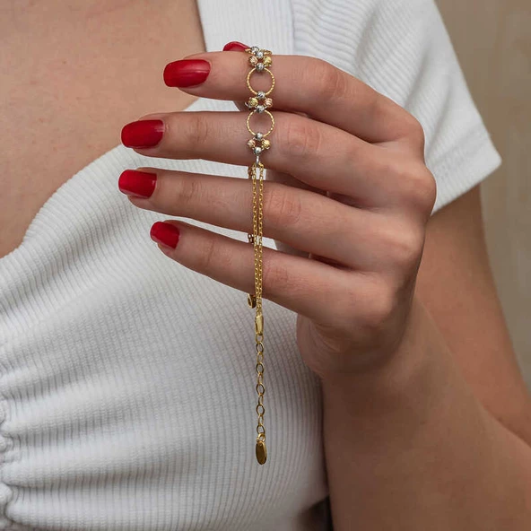 Himarry Gümüş Renkli Halka Dorika Kadın Bileklik - Resim 3