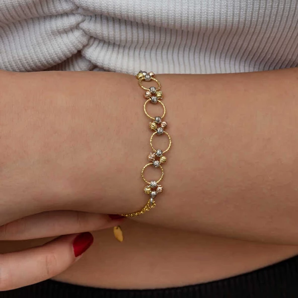 Himarry Gümüş Renkli Halka Dorika Kadın Bileklik - Resim 2