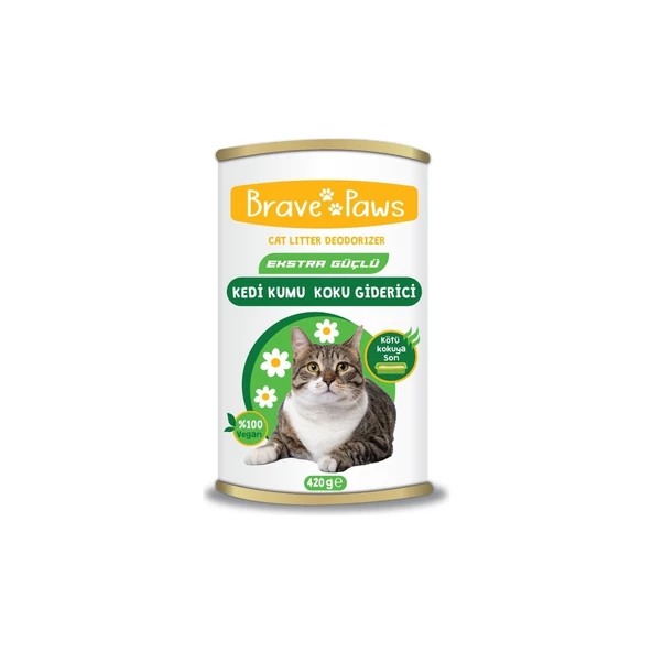 Brave Paws kedi kumu kokusu Organik Doğal Aktif Karbon Kedi Kumu Koku Giderici 420GR. - 2