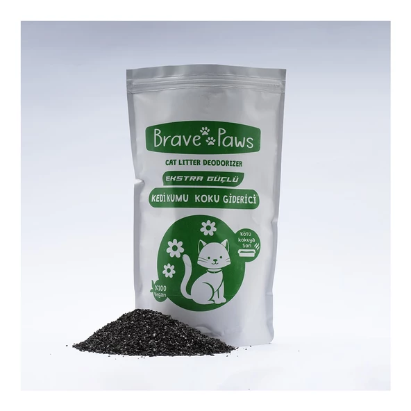 Brave Paws kedi kumu kokusu Organik Doğal Aktif Karbon Kedi Kumu Koku Giderici 420GR. - 3