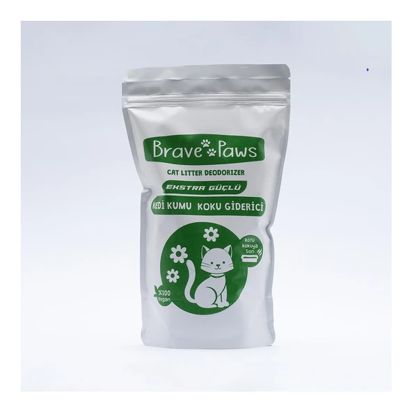 Brave Paws kedi kumu kokusu Organik Doğal Aktif Karbon Kedi Kumu Koku Giderici 420GR.