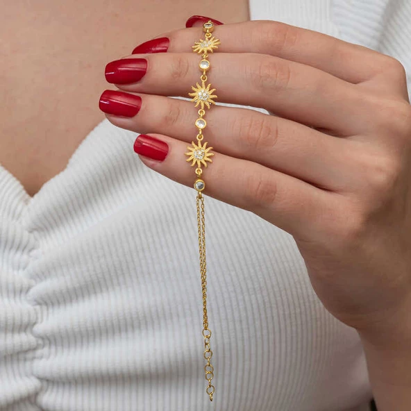 Himarry Gümüş Gold Güneş Kadın Bileklik - Resim 2