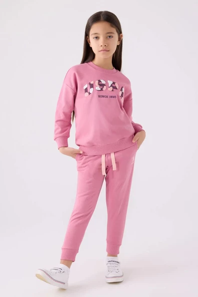 Us Polo Kız Çocuk Garson Karanfil  Eşofman Takımı 1972G - Resim 2