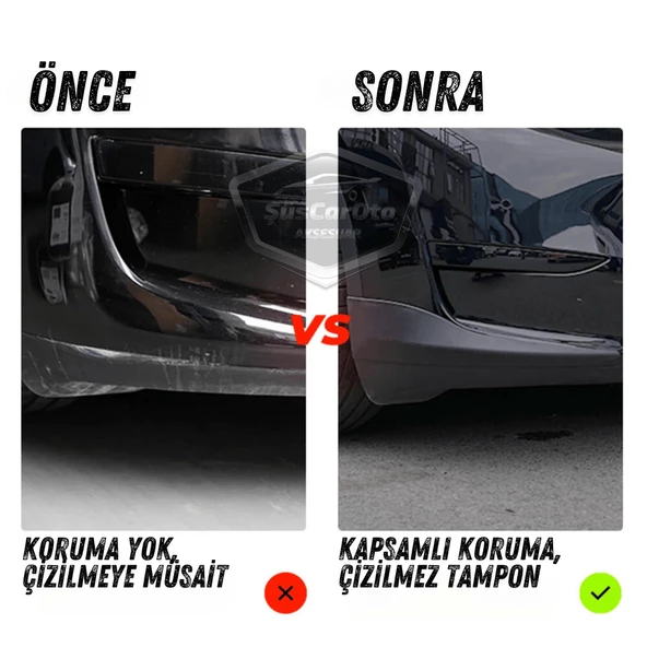 Üniversal Her Araca Uyumlu Esnek Tampon Köşesi Koruma Bandı Tampon Köşe Koruyucu Şerit Yumuşak Bant 2 Parça Siyah 28 cm - 8