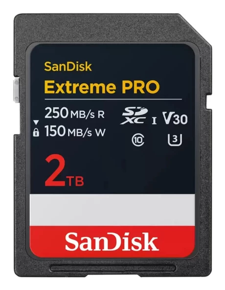 SanDisk Extreme Pro 2TB 250/150MB/s SDXC V30 UHS-I U3 Hafıza Kartı SDSDXXD-2T00-GN4IN