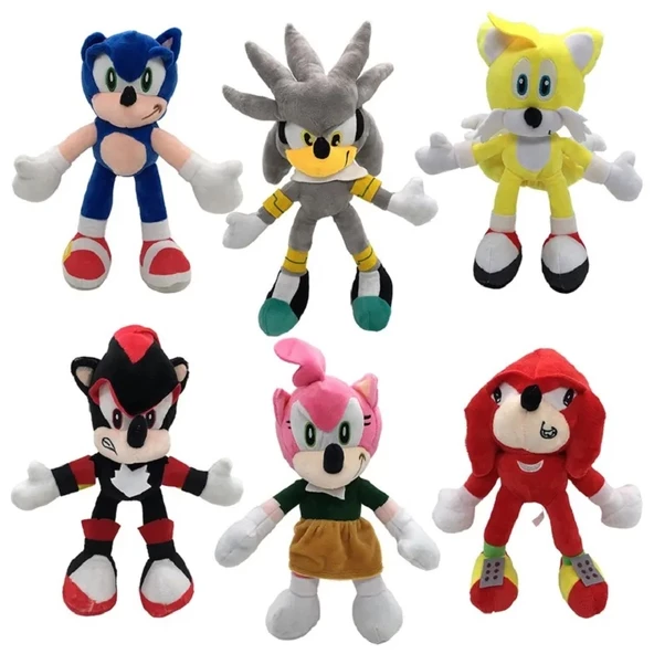 Sonic 6'lı Peluş Set Altılı 20 cm Sonic Peluş 6 Karakter - 2