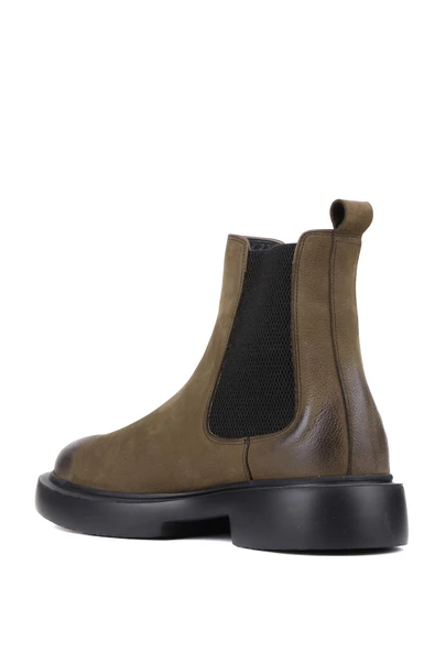 Shoetyle - Haki Nubuk Deri Erkek Chelsea Bot 250-081 - 4