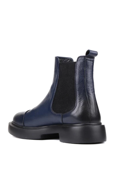Shoetyle - Lacivert Deri Erkek Chelsea Bot 250-080 - 4