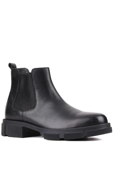 Shoetyle - Siyah Deri Erkek Chelsea Bot 250-207 - 2