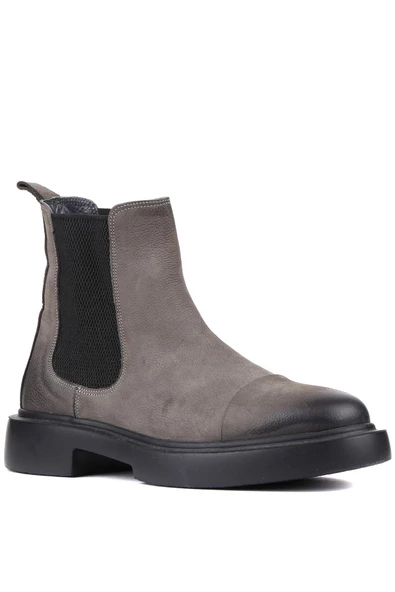 Shoetyle - Gri Nubuk Deri Erkek Chelsea Bot 250-080 - 2