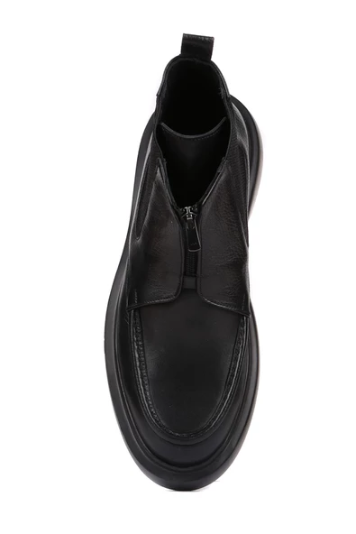 Shoetyle - Siyah Deri Fermuarlı Erkek Bot 250-085 - 9