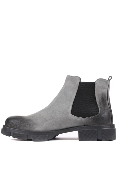 Shoetyle - Gri Süet Deri Erkek Chelsea Bot 250-207 - 3