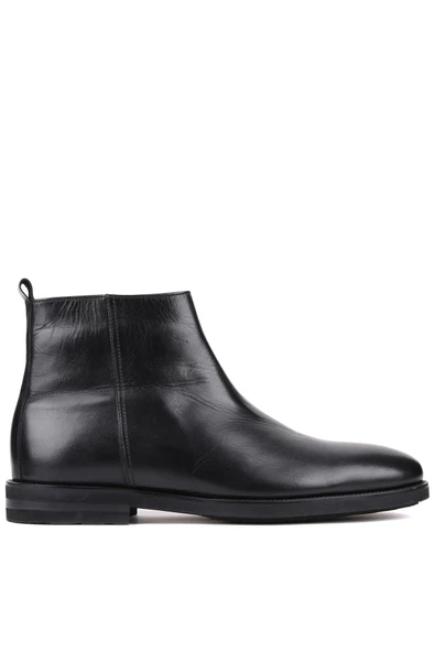 Shoetyle - Siyah Deri Fermuarlı Erkek Bot 250-204