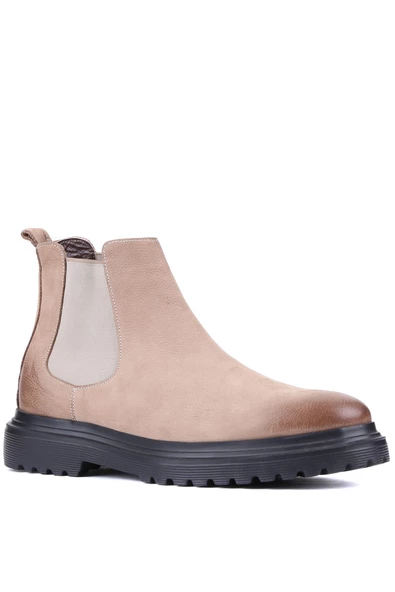 Shoetyle - Bej Nubuk Deri Erkek Chelsea Bot 250-0055 - 2