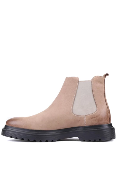 Shoetyle - Bej Nubuk Deri Erkek Chelsea Bot 250-0055 - 3