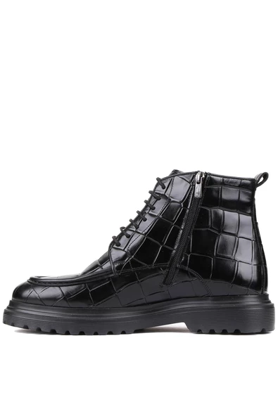 Shoetyle - Siyah Croco Deri Fermuarlı Erkek Bot 250-604 - 3