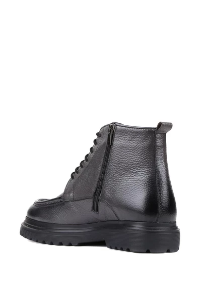 Shoetyle - Gri Deri Fermuarlı Erkek Bot 250-604 - 4