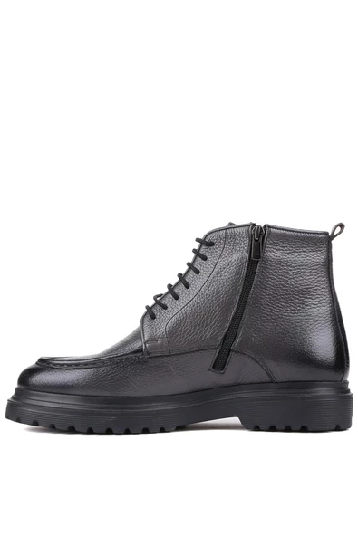 Shoetyle - Gri Deri Fermuarlı Erkek Bot 250-604 - 3