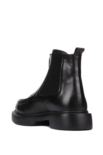 Shoetyle - Siyah Deri, Süet Fermuarlı Erkek Bot 250-085 - 4