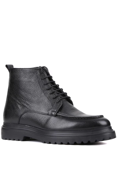 Shoetyle - Siyah Deri Fermuarlı Erkek Bot 250-604 - 2